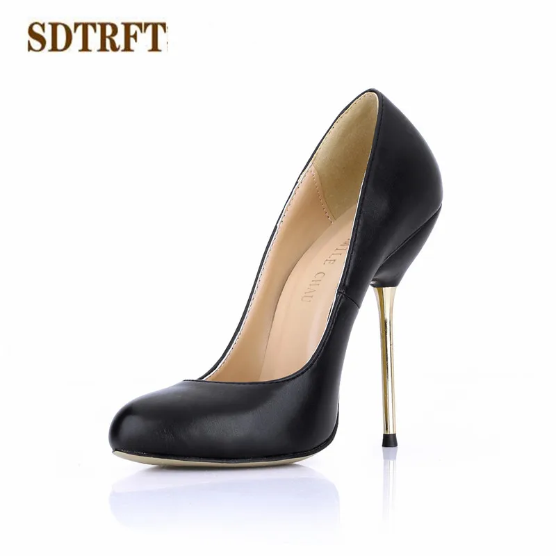 

SDTRFT Four Season Stilettos zapatos mujer 12cm Thin High Heeled Round Toe shoes woman sexy Bridal pumps Plus size:35-41 42 43