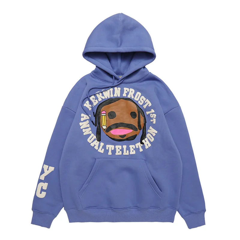 

Fgss men's clothing | 2021 autumn winter new fashion br cartoon portrait foam printing hooded sweater for men and women