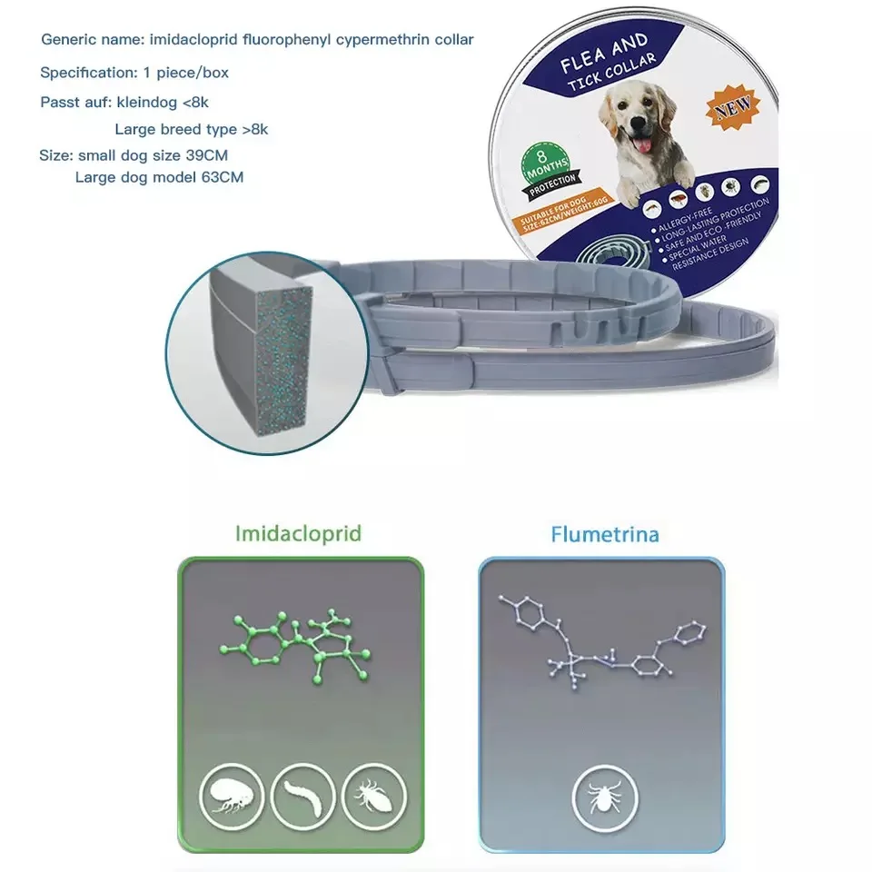Ошейник для блох и клещей собак кошек до 8 месяцев ошейник против комаров