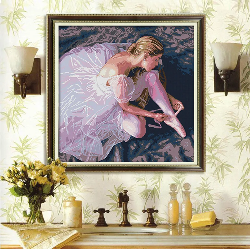 Набор для вышивки балетом белым ангелом DMC крестиком китайского производства|cross