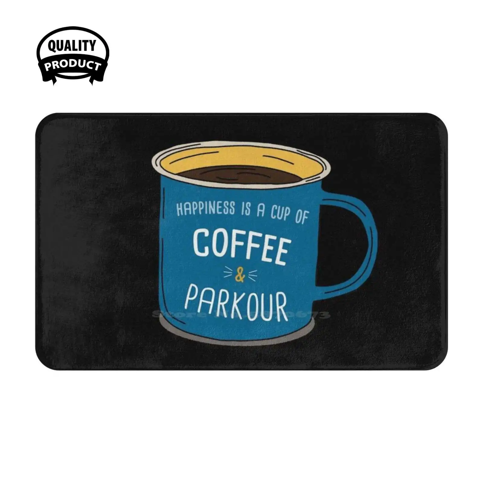 Паркур и кофе-это счастье мягкая подушка домашний коврик дверной