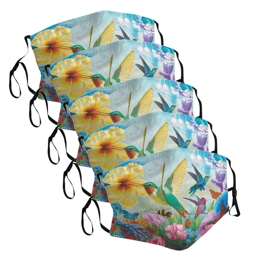 

5PCS Flower Face Casual Mask Aztec Printed Masks Fabric Adult Mouth Cover Washable Reusable Mouth Mask Women Face Cover#E5
