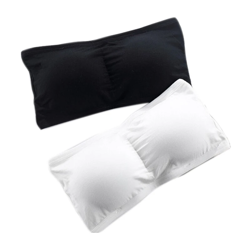 Женский бесшовный Укороченный бюстгальтер черный/белый размера плюс | Женская