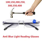 Очки для чтения без оправы для мужчин и женщин, бифокальные аксессуары с защитой от сисветильник света, для близорукости, пресбиопические + 2 + 2,5 + 3 + 3,5 + 4