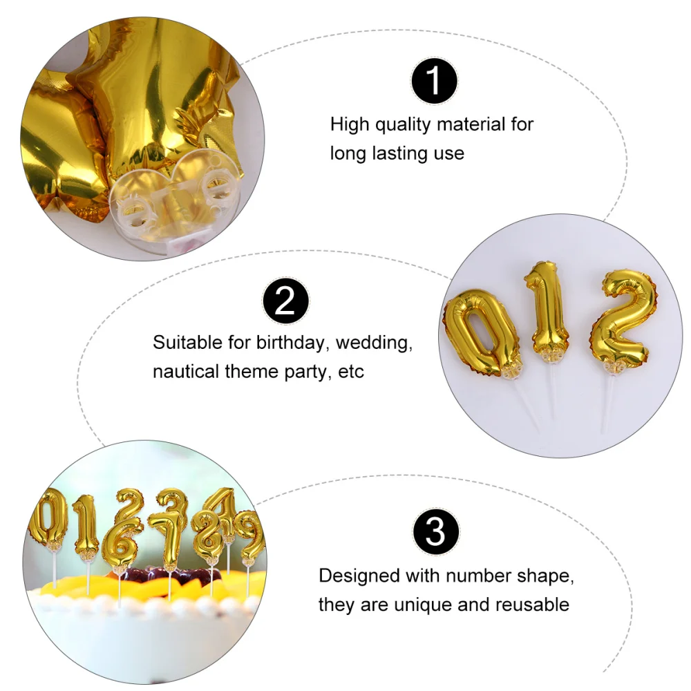 1 комплект 10 шт. воздушные шары с цифрами мини фольги торт фруктовый десерт