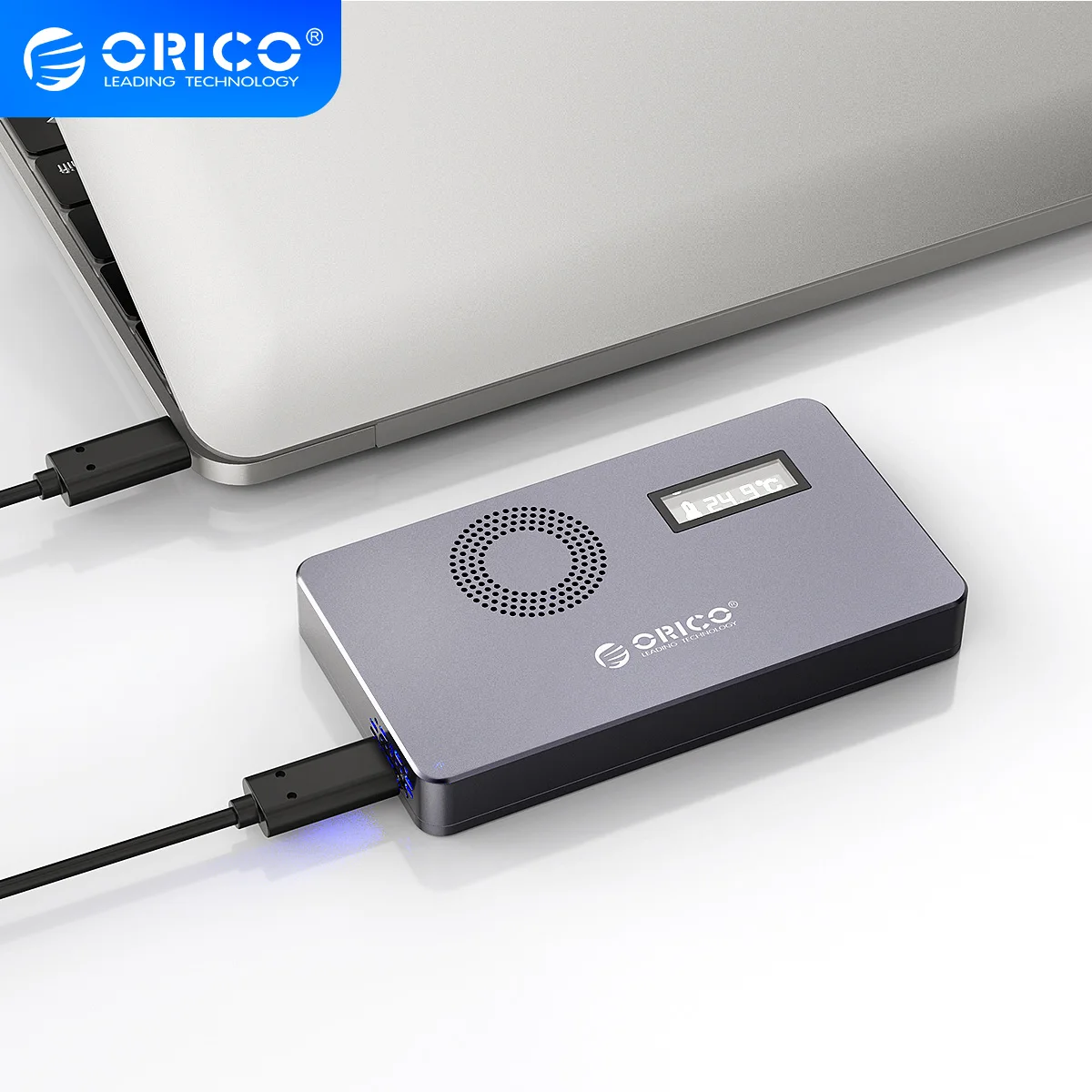 Корпус SSD ORICO M.2 NVME самоохлаждаемый корпус с экраном для M Key B + диск USB C 10 Гбит/с