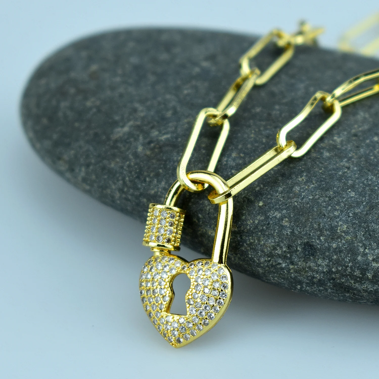 Цепочка с подвеской в форме сердца металлическая пряжка кулон ожерелье радуга