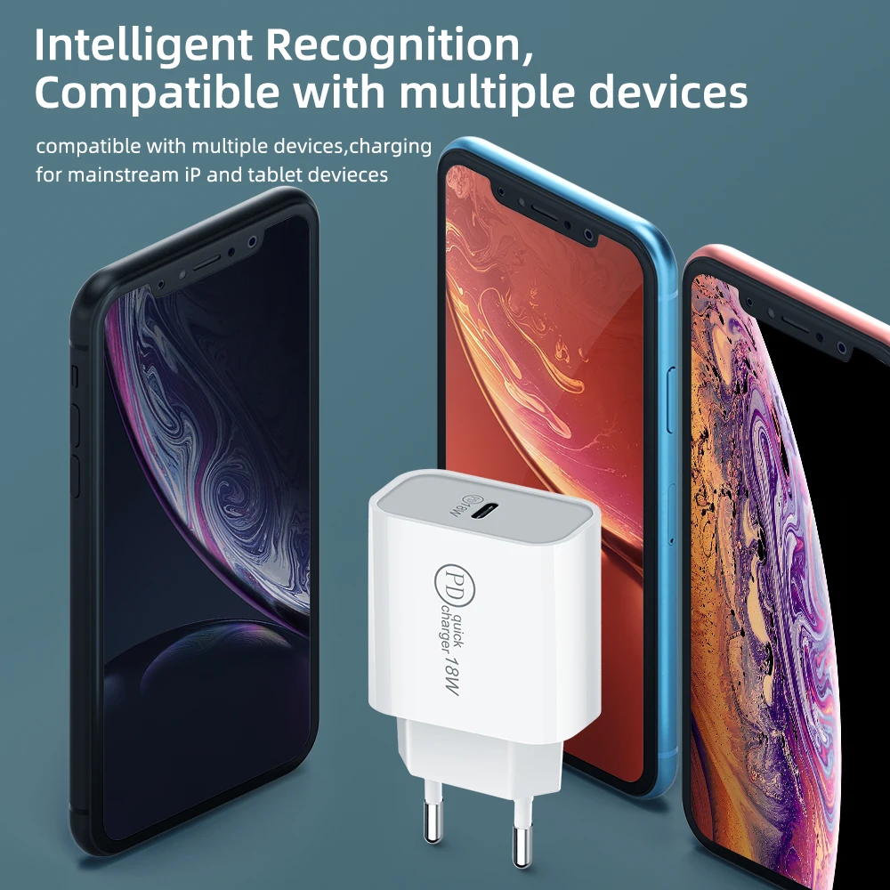 USB зарядное устройство 18 Вт PD Быстрая зарядка usb type C PD зарядное устройство для iPhone X XS XR портативное QC 3,0 зарядное устройство для телефона huawei samsung адаптер