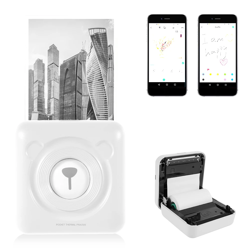 Миниатюрный портативный термопринтер карманный Термопринтер для фотографий 58