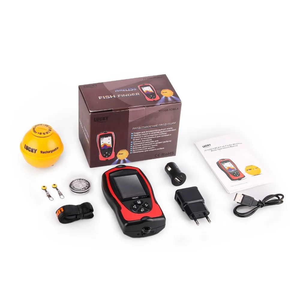 Эхолот эхолот Fishfish перезаряжаемый беспроводной дистанционный глубина 45 м