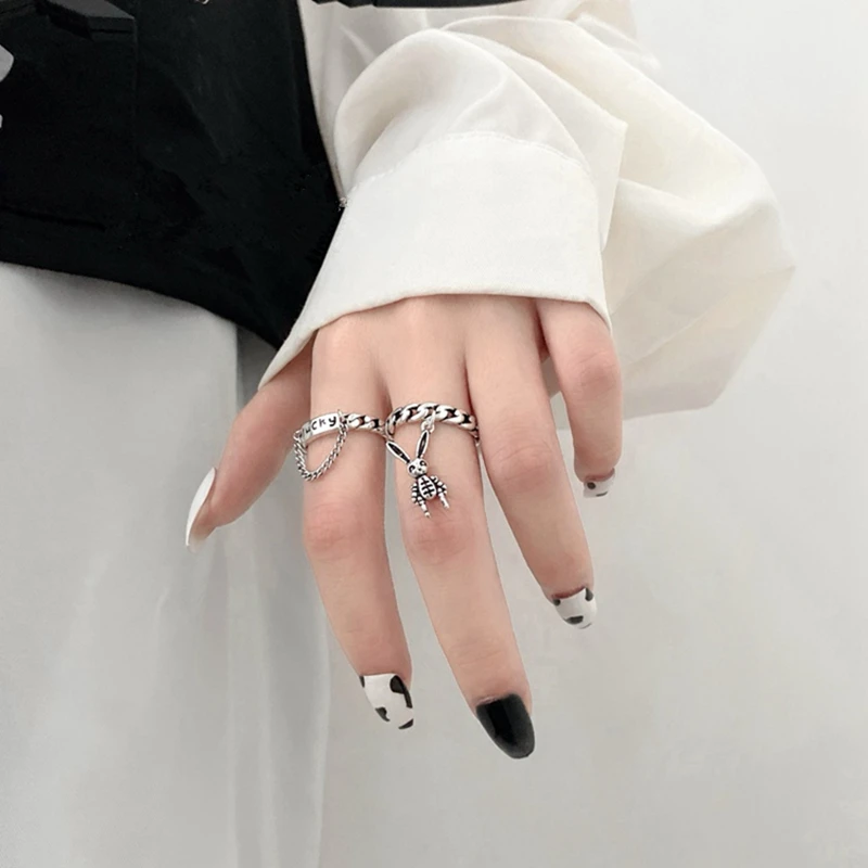 HUANZHI Новый Винтажный индивидуальный кулон в виде кролика цепочка с английскими