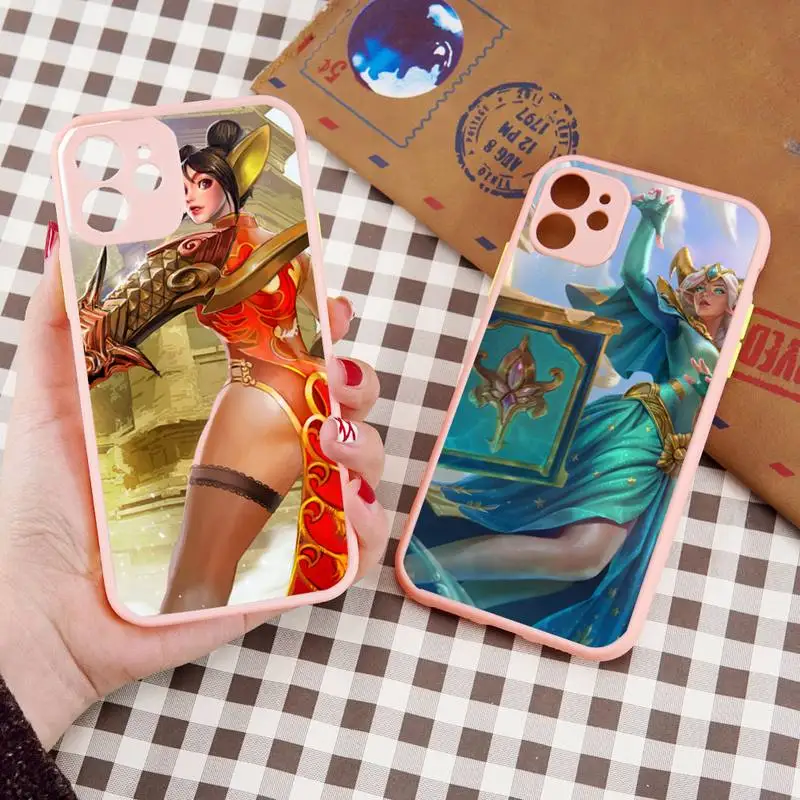 

Vainglory Game MOBA Phone Case Pink Color Matte Transparent For iPhone 13 12 11 Pro Max Mini X XR XS 7 8 Plus Shell Cover Coque
