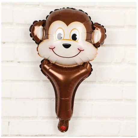 

6pcs/lot Mini Animal Head Foil Balloon Child's Handheld Toy Balls Jungle Theme Party Unicorn Birthday Party Inflate Air Balloon