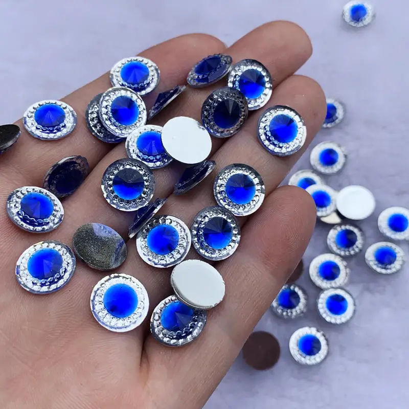 Стразы двухцветные с кристаллами 12 мм сделай сам круглые плоской задней