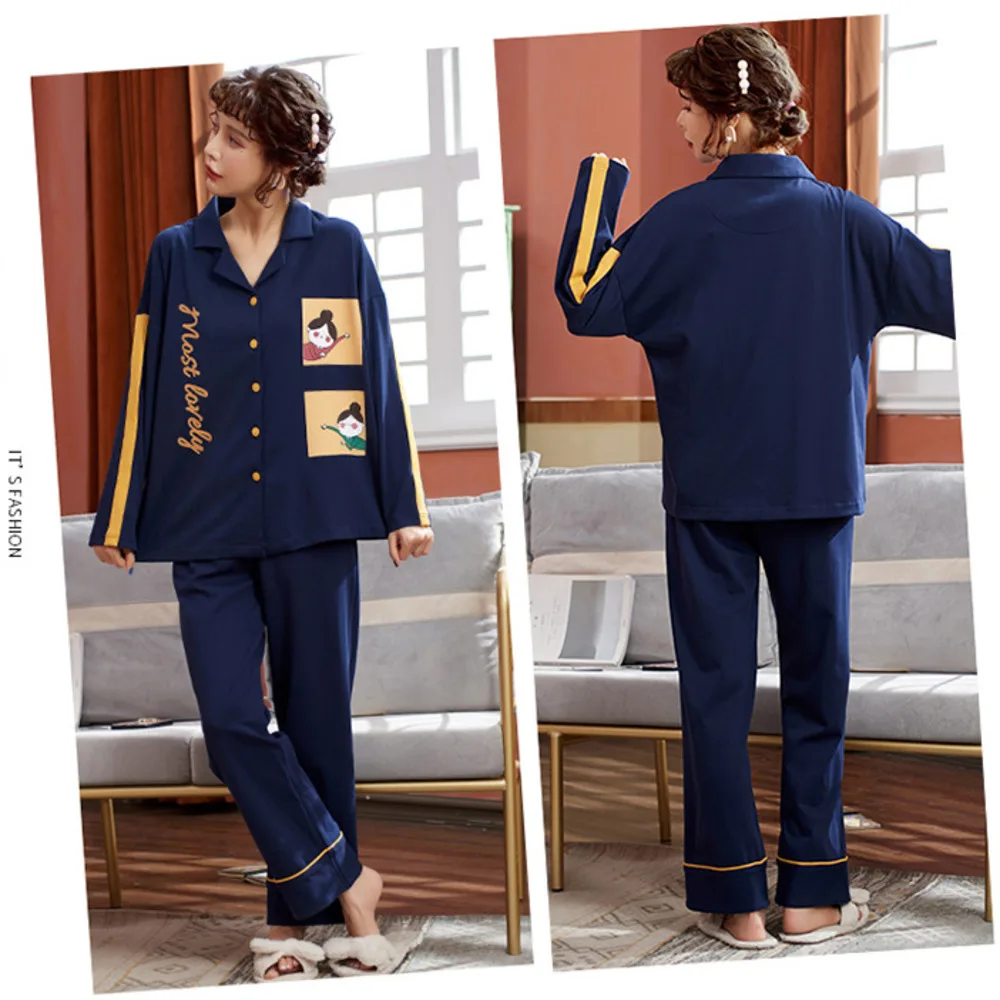 

Pajamas Women's Long Sleeve Cotton Spring Autumn Korean Cardigan Women's Home Wear Cotton Autumn Winter Suit pajama sets