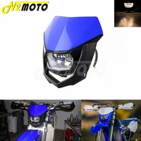 motorcycles dirt bike dual sport enduro motocross headlight fairing for yamaha yz xt wr ttr tt blue headlamp 12v 35w