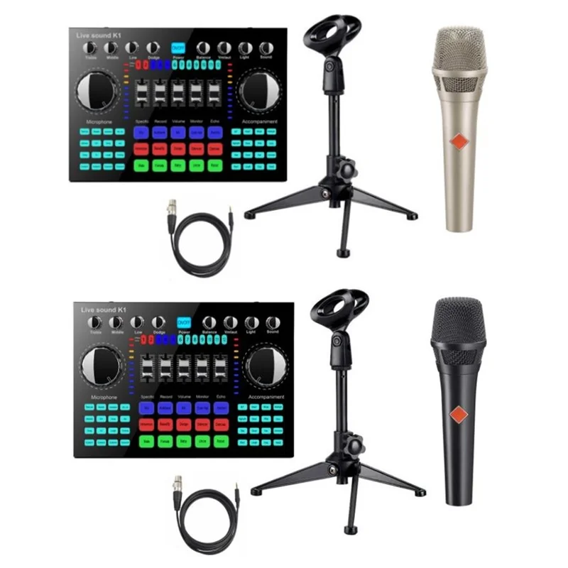 

K1 live sound card mixing board, hifi voice converter, Bluetooth audio transmission 5.0 universal microphone