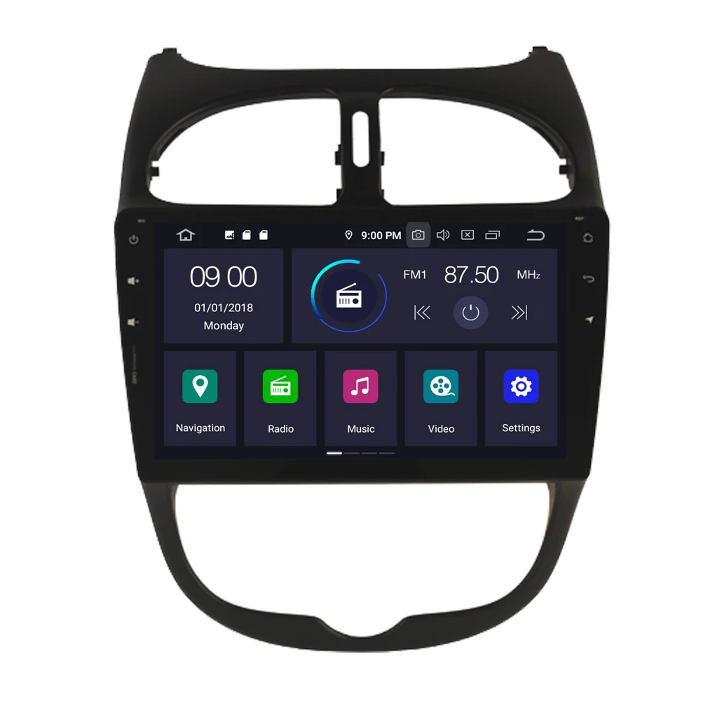 Автомагнитола RoverOne с GPS для Peugeot 206 206CC 206SW Android 10 Восьмиядерный процессор сенсорный