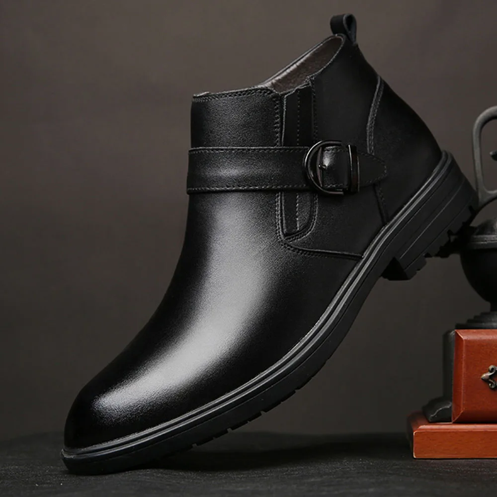 Мужские Ботильоны из натуральной кожи сезон осень зима модная обувь мужские