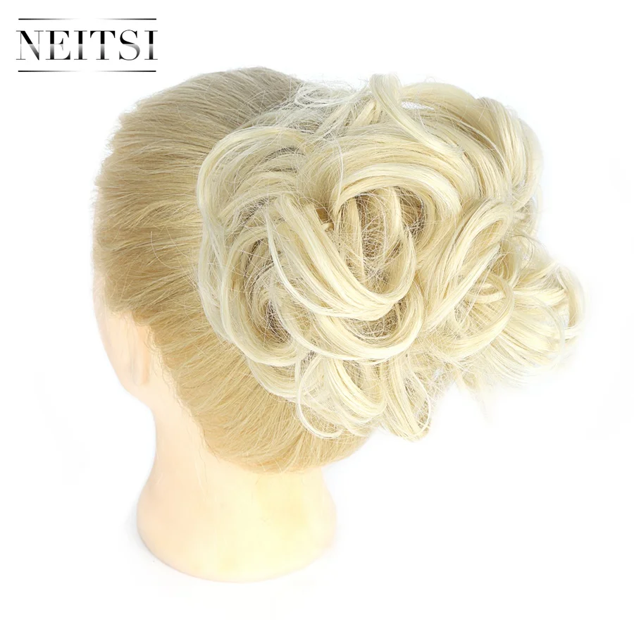 Neitsi Messy Bun синтетические волосы для наращивания Вьющиеся Волнистые пончик-шиньон для женщин инструмент для укладки