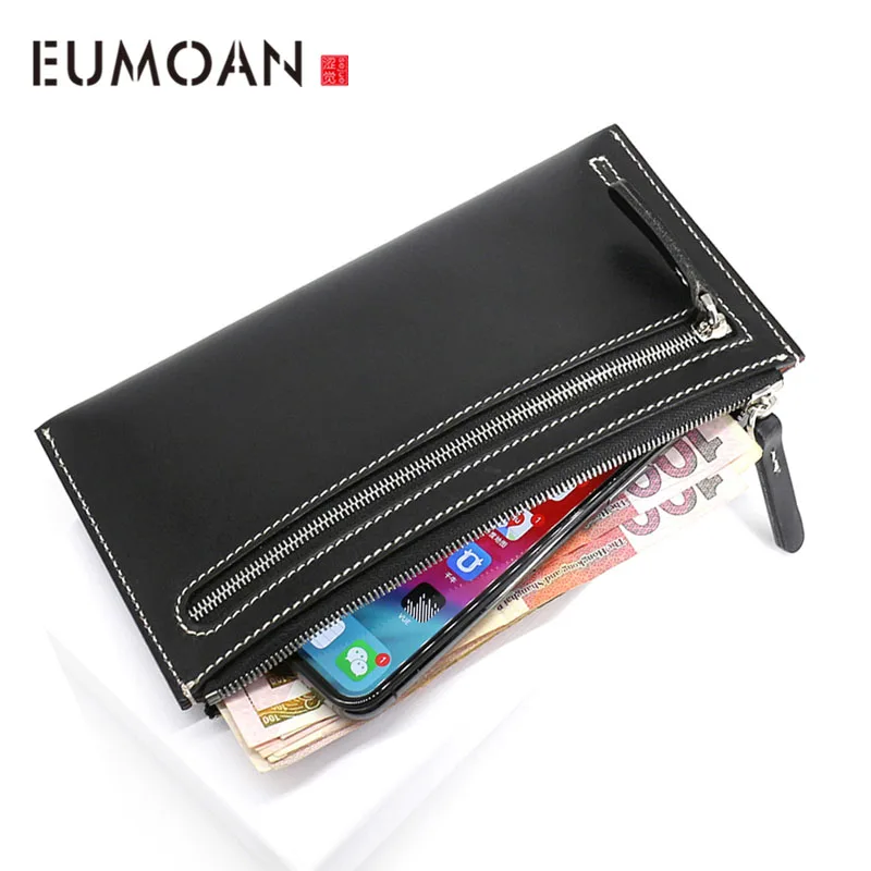 Длинный мужской кошелек из воловьей кожи ручной работы сумка для мобильного