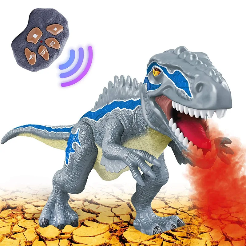 41CM Large RC Toys Rmote Control Velociraptor Dinosaur With 7 Different colors Of Spray Sounds Warking,Swaying For Kids Over 36M enlarge