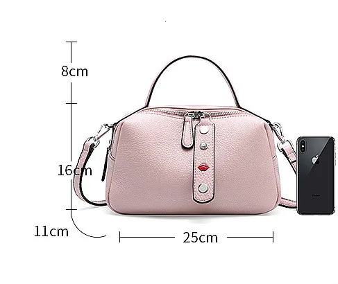 Fashion Genuine Leather Women Top-handle Bags Double Zipper Crossbody Messenger Bag Small Female Shoulder Casual Handbags |