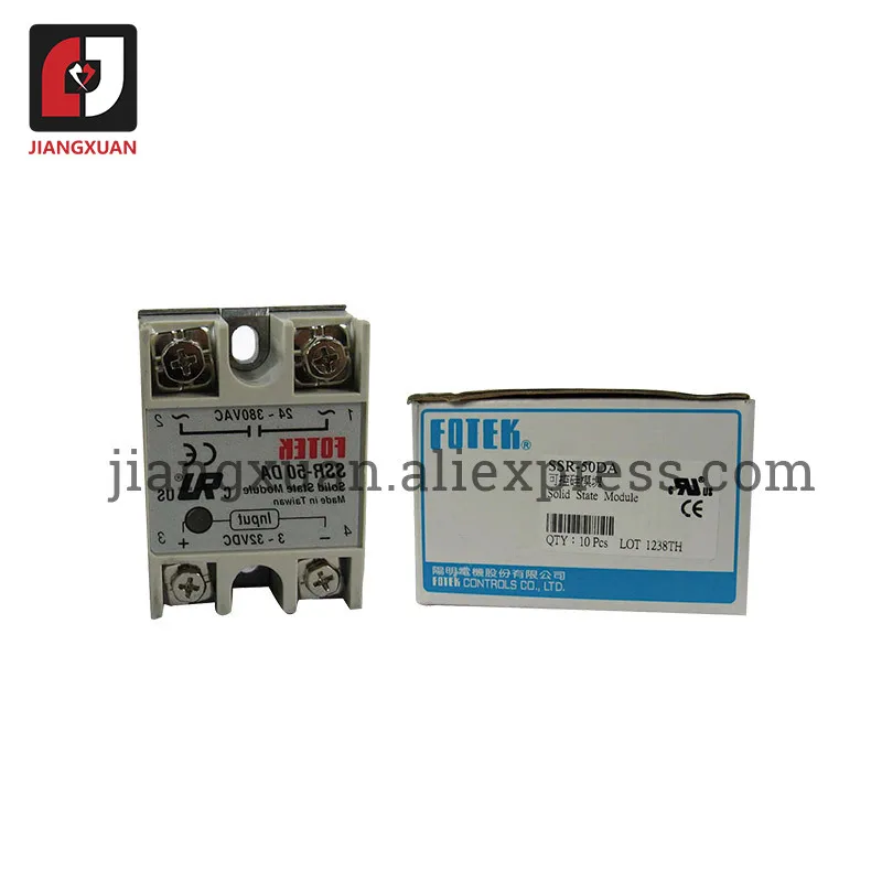 Промышленный SSR 50DA 50amp 3 32VDC до 24 380VAC Однофазный dc ac ssr твердотельные реле для