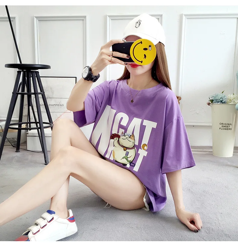 Женские футболки Забавные женская летняя Винтажная Футболка 2018 Femme черный