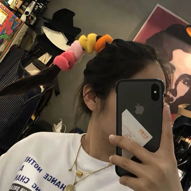 Резинки для волос женские разноцветные плотные 12 шт./компл. |