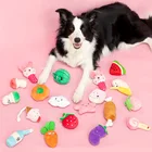 Плюшевая игрушка-собака для маленьких и средних строительных игрушек для собак, игрушка-пищалка, игрушка собака, жевательные фрукты, кошки, интерактивные игрушки