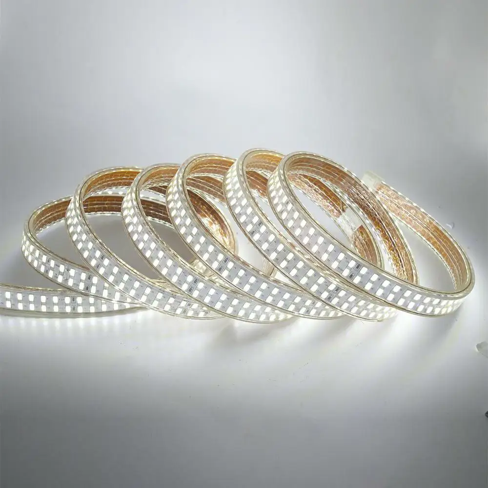 Двухрядная Светодиодная лента 240 SMD 220 110 светодиодов на метр 5730 в 5630 В 1 м 2 5 10 20 50 100 +