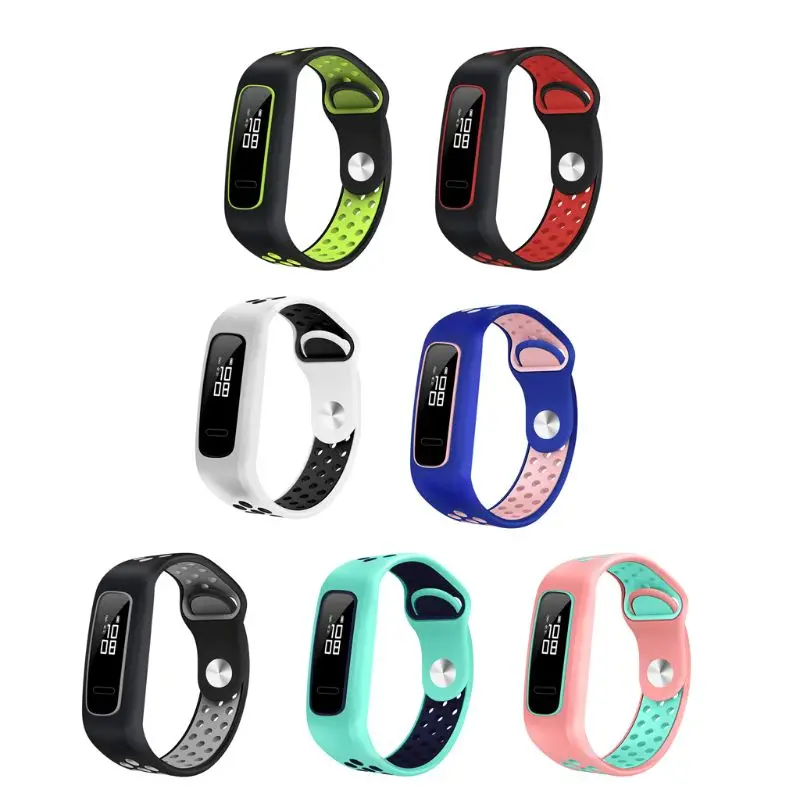Мягкие силиконовые двухцветные часы ремешок Браслет Замена для Huawei 3e/Huawei Honor 4