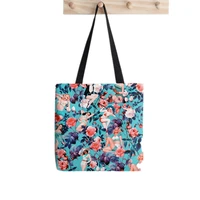 2021 shopper pinup and floral printed tote bag women harajuku shopper funny handbag girl shoulder shopping bag lady canvas bag