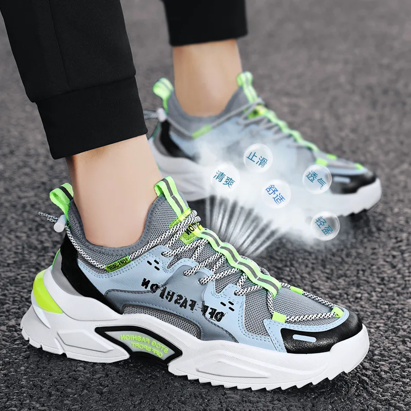 

Men Sneakers Breathable Casual No-slip Men Vulcanize Shoes Male fashion Mesh Lace up Wear-resistant Shoes tenis masculino