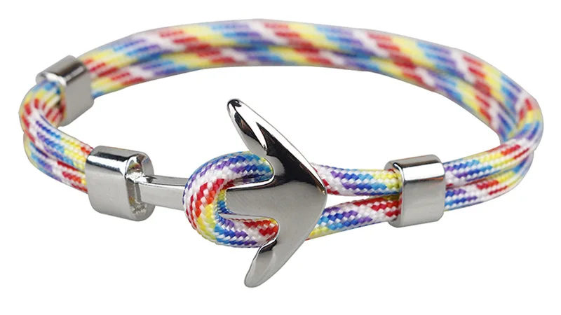 Мода Якорь цепочка-браслет в виде веревки браслет с плетением для женщин мужчин