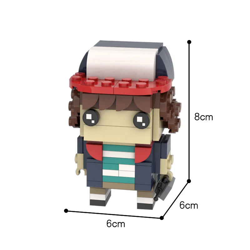 

BuildMoc StrangerING Diy-Things Brickheadz DustinED Anime Figure Building Block Bricks Toys Kids Children Educational Gift110PCS