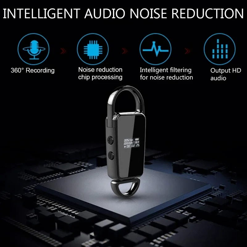 

Ymesy 2021 NEW 32GB Portable Mini Keychain USB Flash Drive MP3 Player Voice Activated Recorder Audio for Lecture Interviews