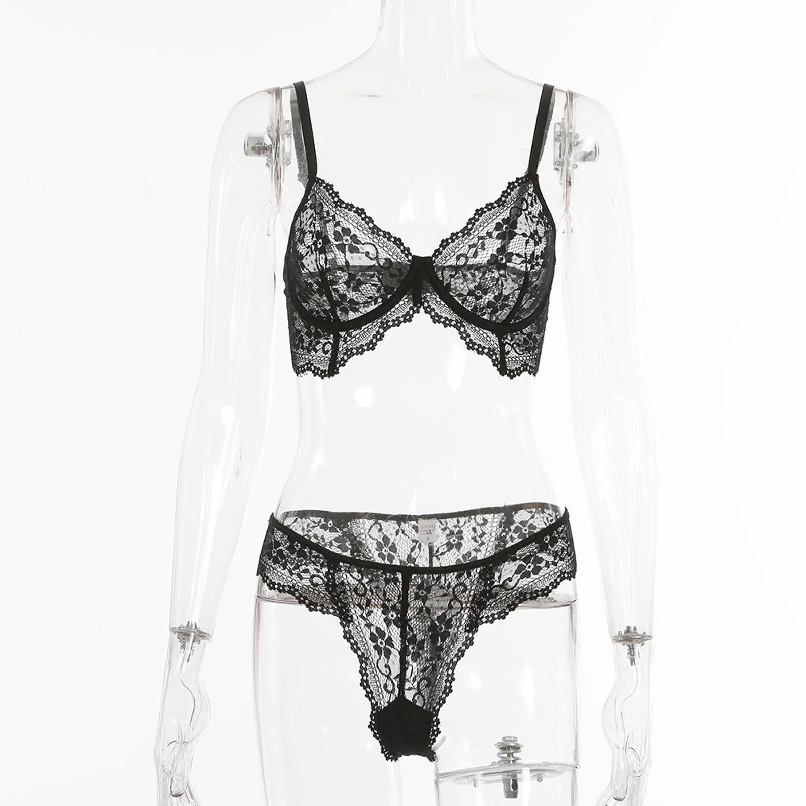 

Lace Lingerie Set Sexy Women's Underwear Hollow Out Bra Party Sets Lace Black Lingerie Bra Brief Set Underwear Set