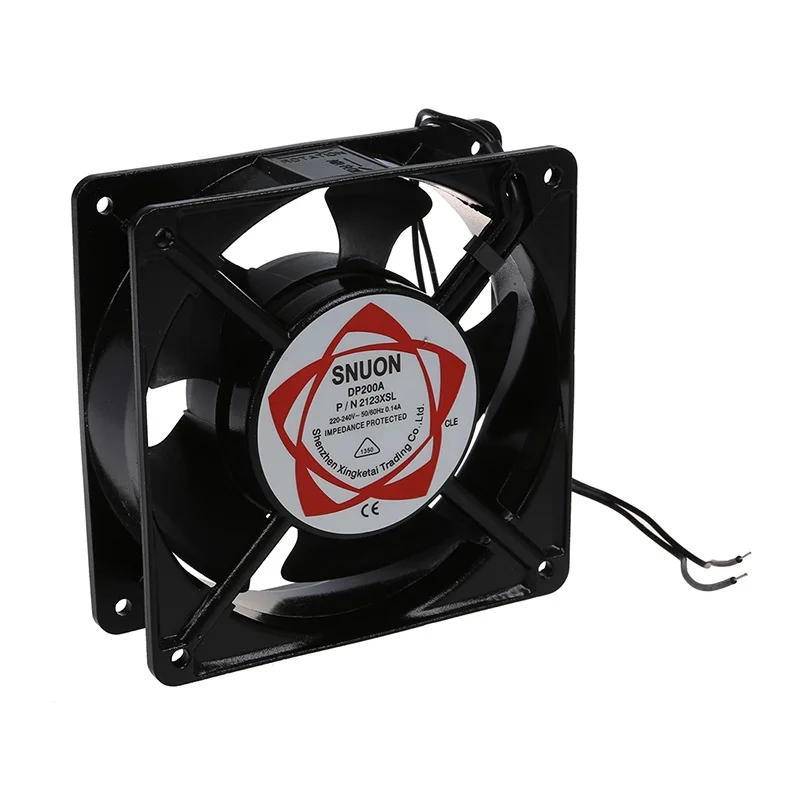 

AC 220-240V 0.14A 120mmx120mm Metal Computer CPU Fan Black