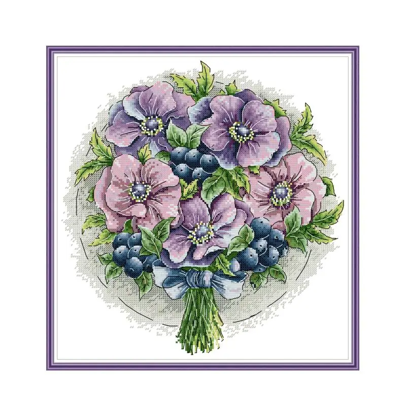 

Bouquet-Berries cross stitch kit aida 14ct 11ct count print canvas cross stitches needlework embroidery DIY handmade