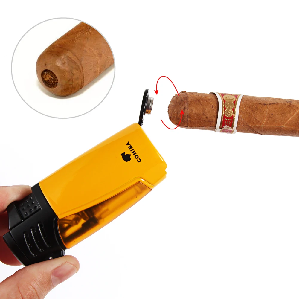 Зажигалка COHIBA для сигар газовая зажигалка Портативная Бутановая аксессуары