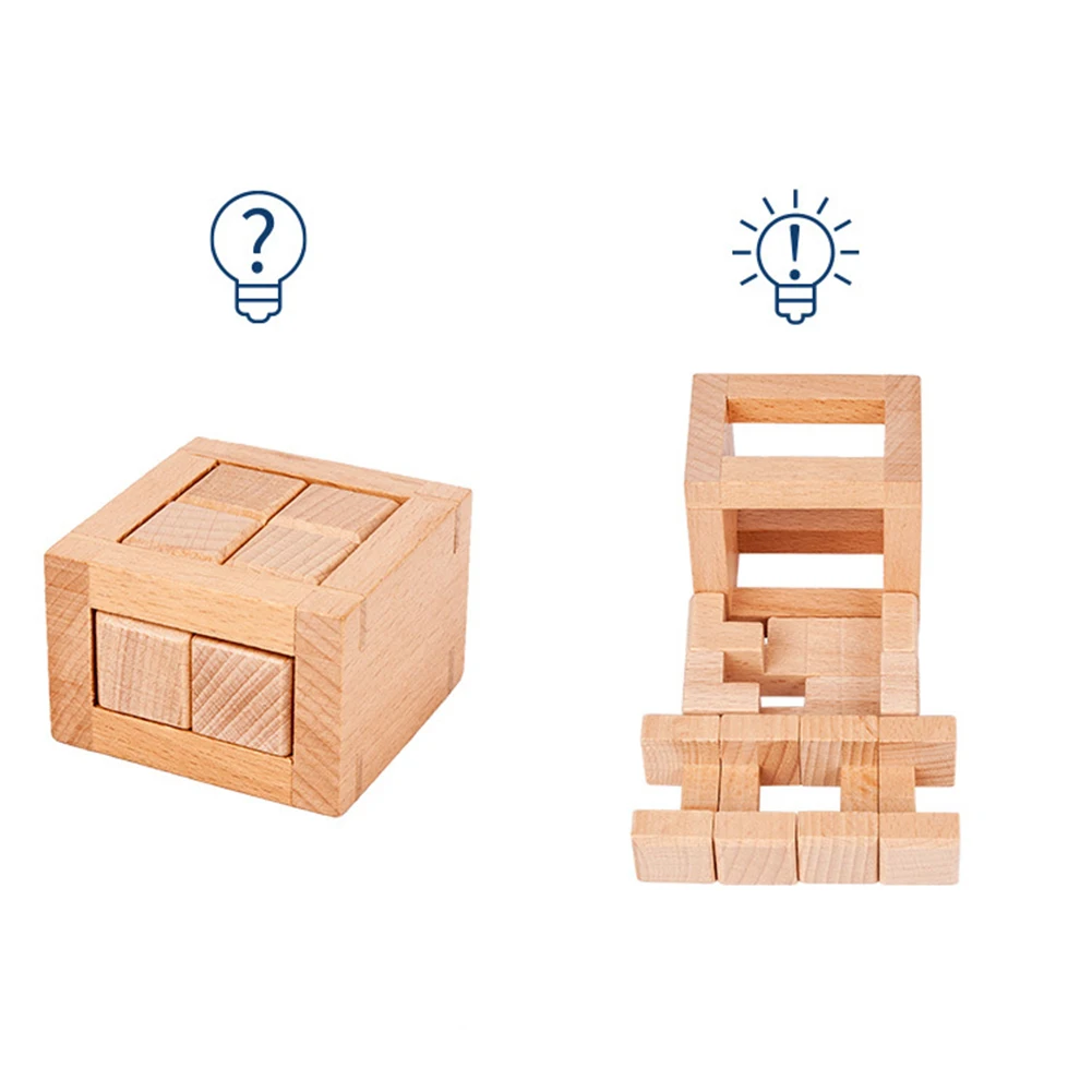 Rompecabezas de madera con cierre Luban, rompecabezas m&aacute;gico antiestr&eacute;s, hecho a mano juguete, regalo para ni&ntilde;os, juguete educativo, regalo de Navidad-3