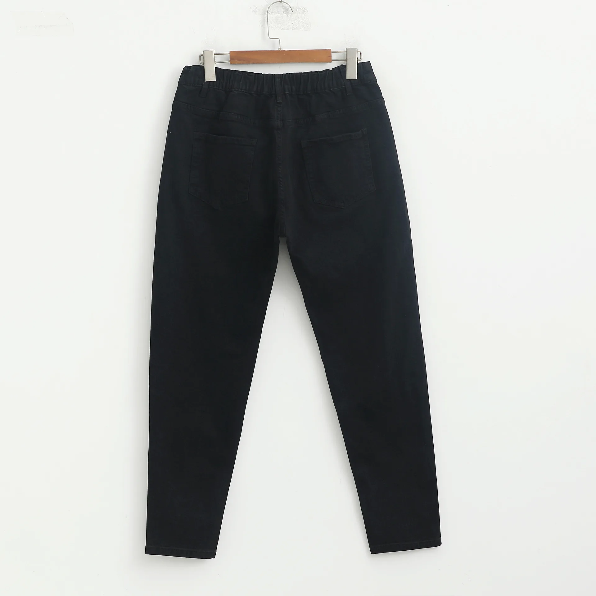 

Autumn Winter Women Jeans Oversize Harem Pants Loose Warm Fleece Stretch Denim Black Trousers Fashion 2020