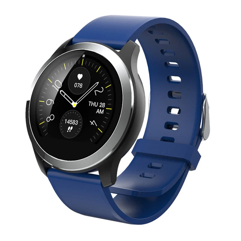 blue LEMDIOE ЭКГ smart watch мужские водонепроницаемые IP68 Измерение частоты сердечных сокращений измерение показателей ЭКГ фитнес-часы для apple ios android - Цвет: blue