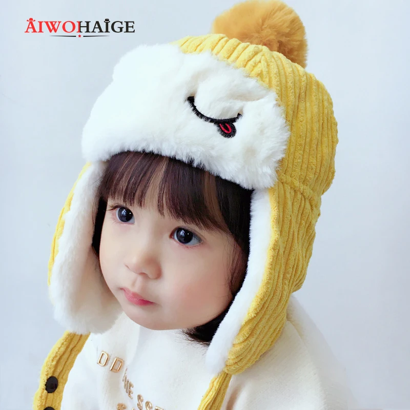 Теплые шапки бомберы с героями мультфильмов для детей зимние мальчиков и девочек