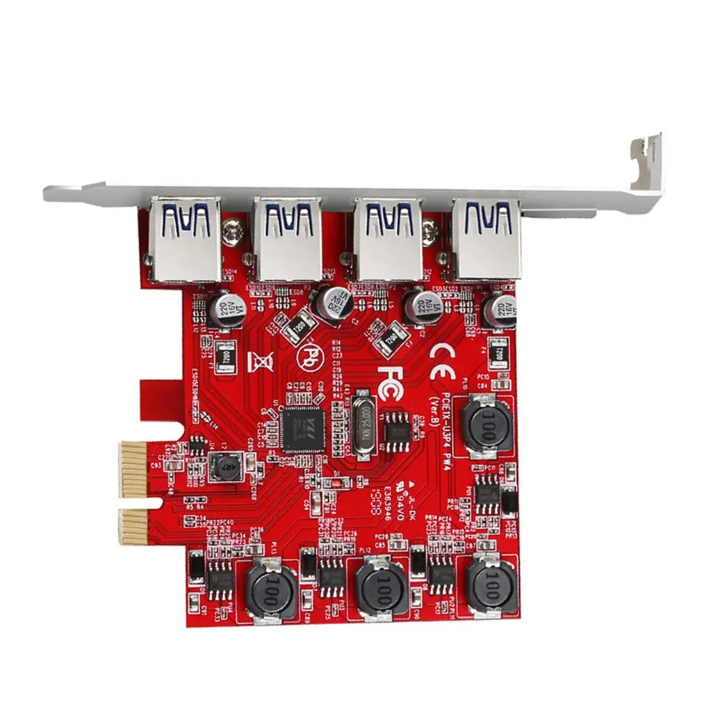 4 порта s Pci-E к Usb 3 0 экспресс-адаптер для Windows Xp/ Vista / 7/8 4-портовый Pci E адаптер |