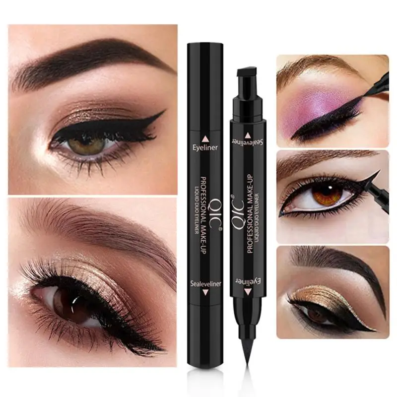 

IBCCCNDC Double-Headed Black Seal Liquid Eyeliner Pencil Stamps Wing Eye Makeup Pencil Waterproof Eyeliner Liquid TSLM1