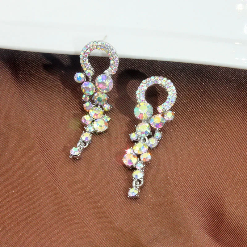 

2020 Retro Luxury Flower Drop Earrings for Women Girls Temperament Colorful Rhinestone Black Color Earring Party Wedding Jewelry