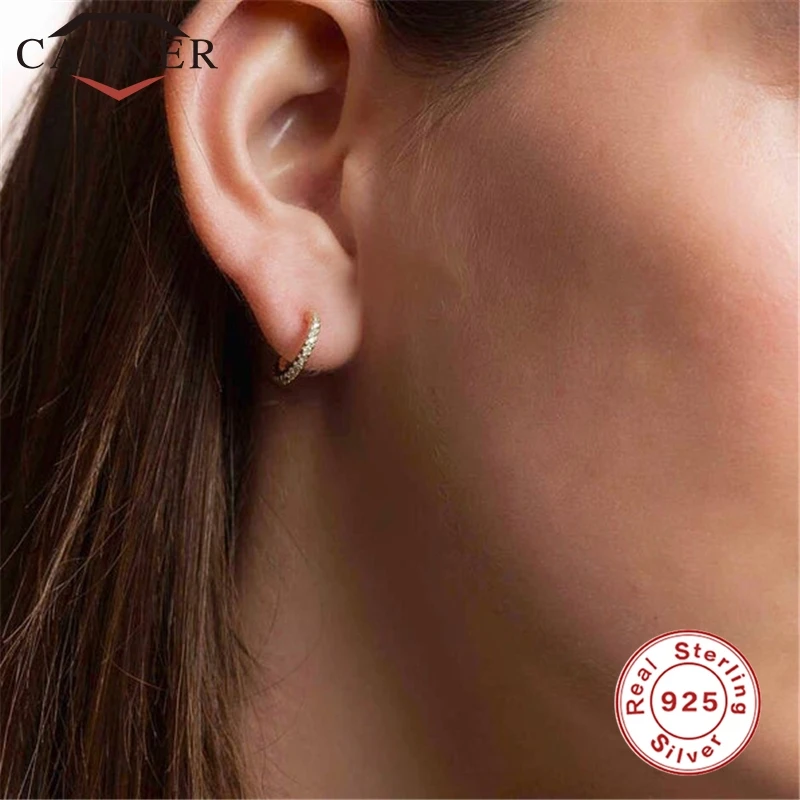 925 Стерлинговое Серебро геометрической формы полукруглые изысканные серьги со